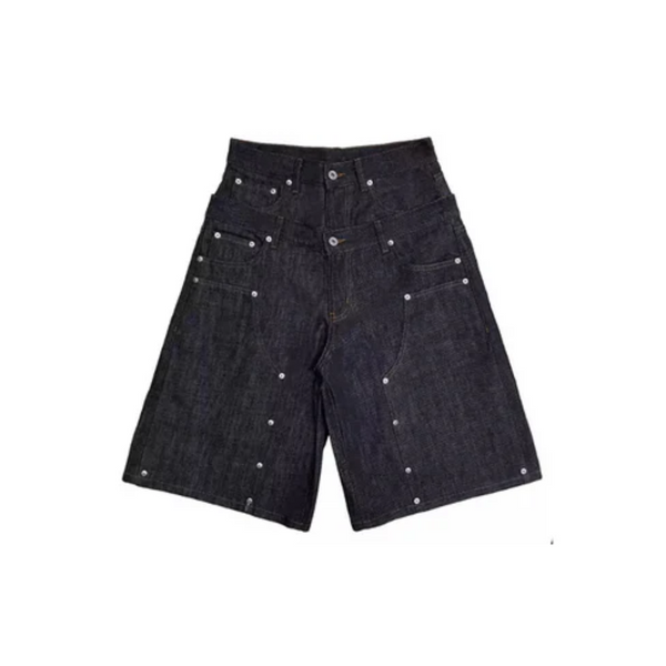 Double Waistband Studded Jorts
