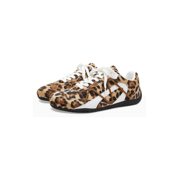 Leopard Print Racing Training Sneakers
