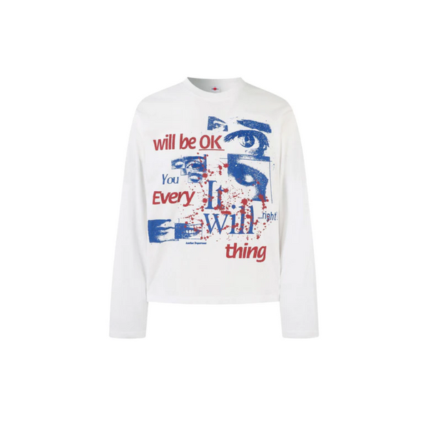 White Graphic Long-Sleeve Tee