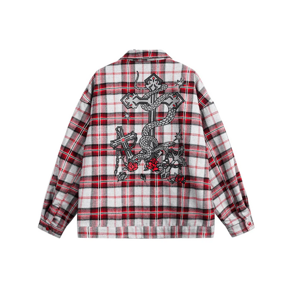 Cross Flannel Long Sleeve Shirt Jacket