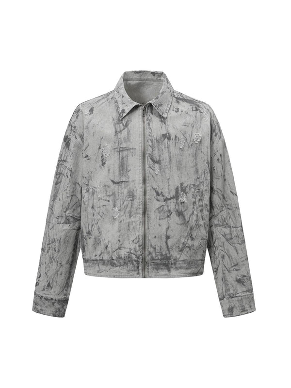 Deconstructed Acid-Wash Denim Jacket