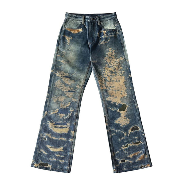 Denim Camo Wide Leg Jeans