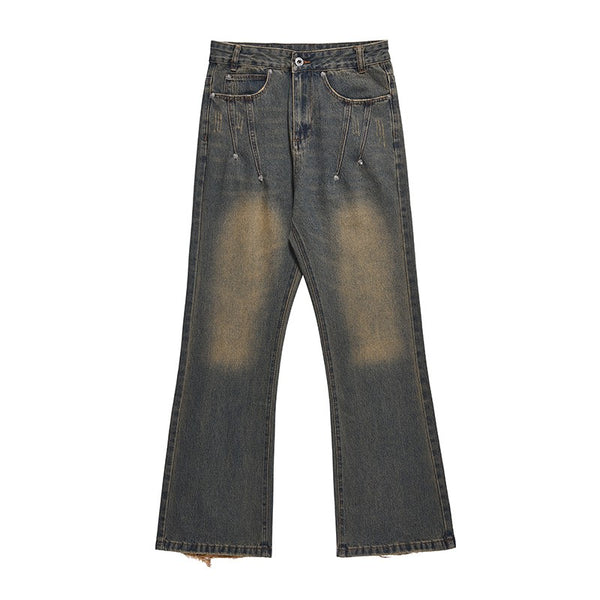 Distressed Blue Stacked Denim Jeans