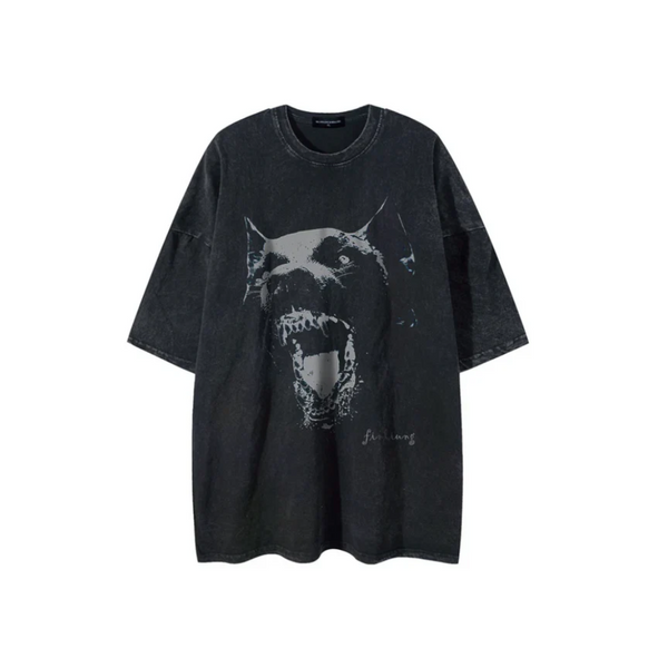 Doberman Print Washed T-shirt