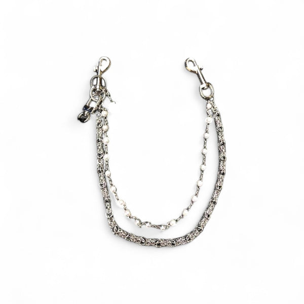 Double Layered Pearl Wallet Chain