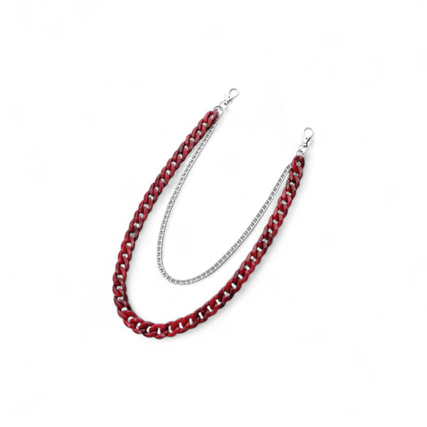 Dual Red Cuban Wallet Chain