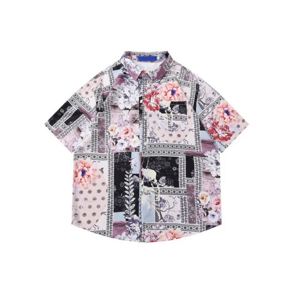 Floral Patchwork Short Sleeve Shirt