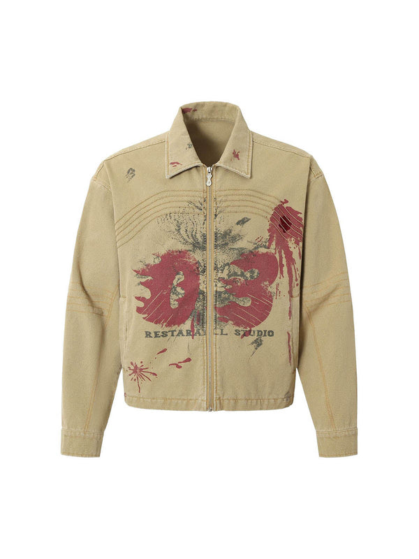 Graffiti Print Utility Jacket