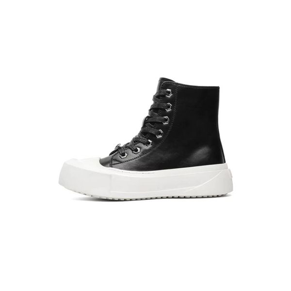 High-Top Leather Platform Sneakers