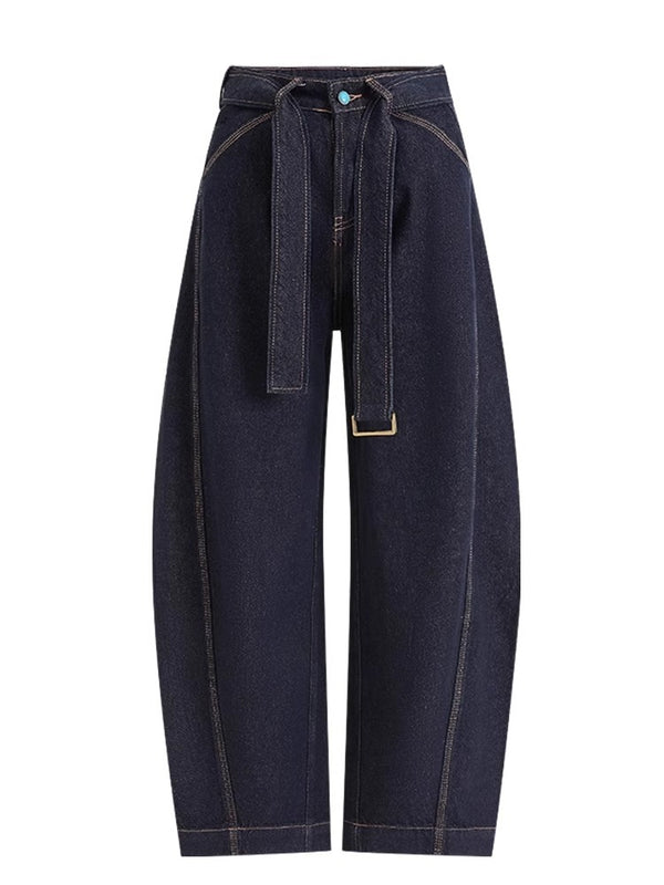 Indigo Workwear Wide Leg Denim with Strap
