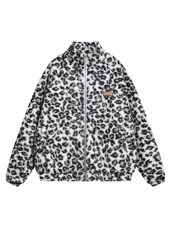 Leopard Sherpa Puffer Jacket