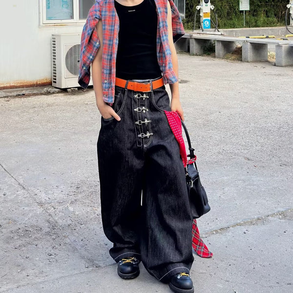 美式复古水洗牛仔裤男款直筒宽松束脚帅气高阶感裤子潮流百搭