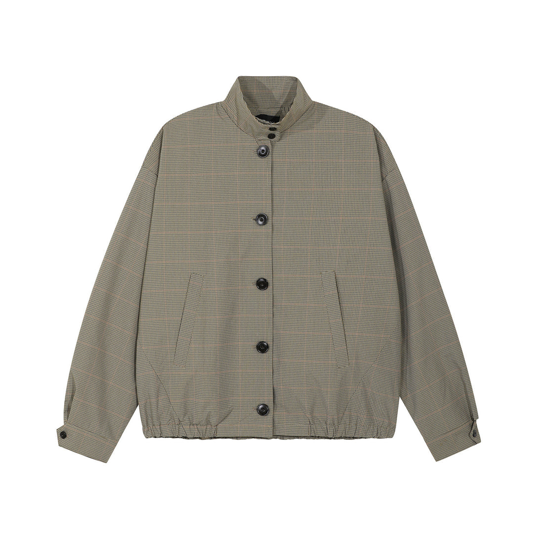 R9866美式复古小众高级感格子夹克街潮老钱风设计男式宽松外套