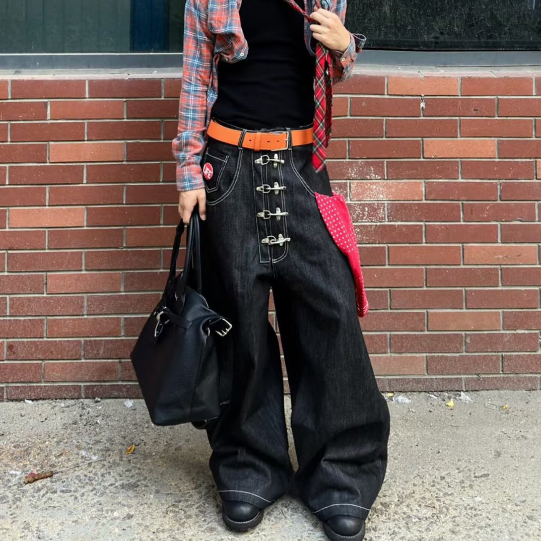 美式复古水洗牛仔裤男款直筒宽松束脚帅气高阶感裤子潮流百搭