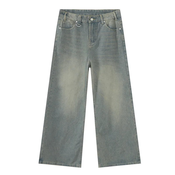 Old Blue Washed Loose Wide Leg Denim Jeans