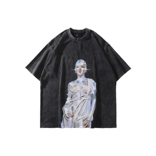 Oversized Vintage Wash Art Graphic Tee