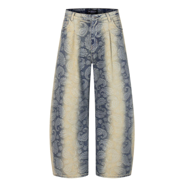 Paisley Bandana Loose Fit Wide Leg Denim Jeans
