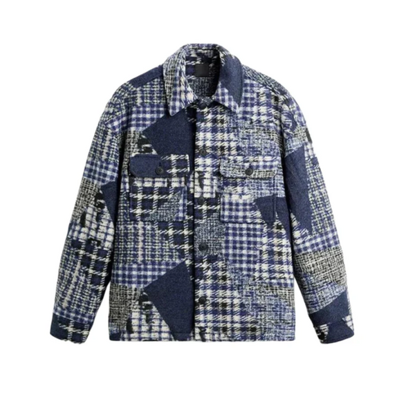 Patchwork Plaid Shirt Jacket