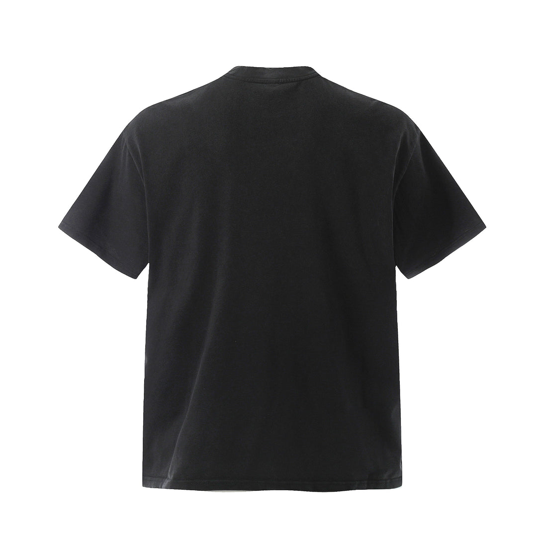 Black t-shirt on a white background