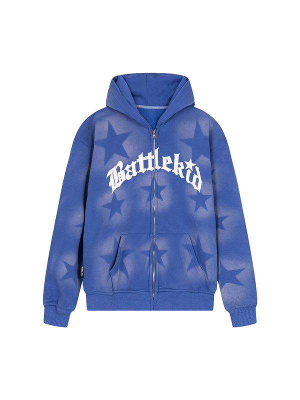 Star Pattern Zip Hoodie