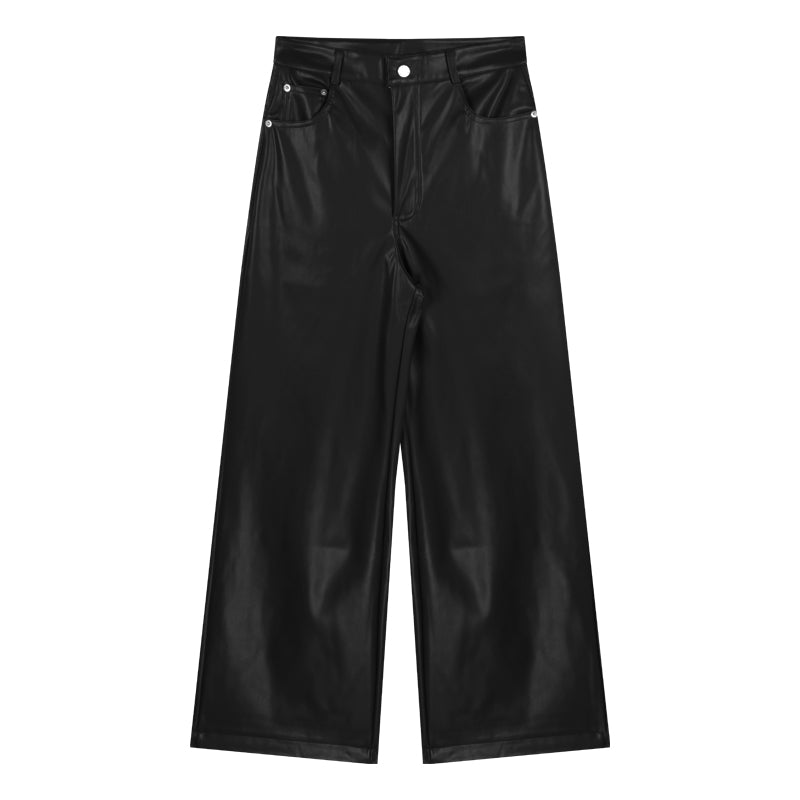 Black leather pants on a white background