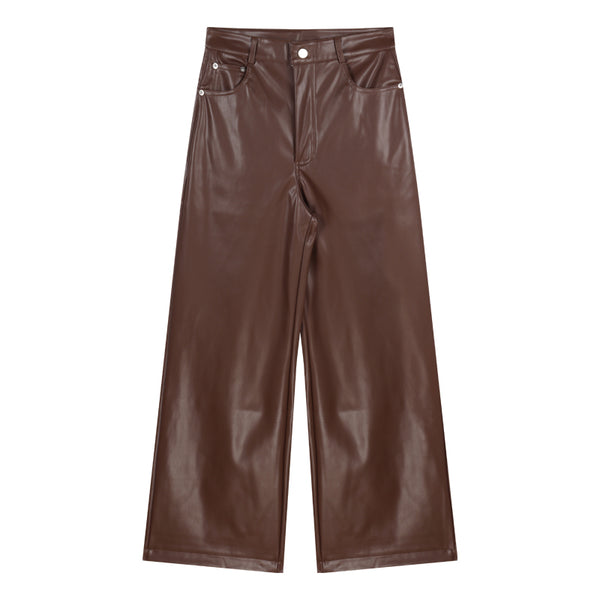 Vintage Style Leather Flared Pants