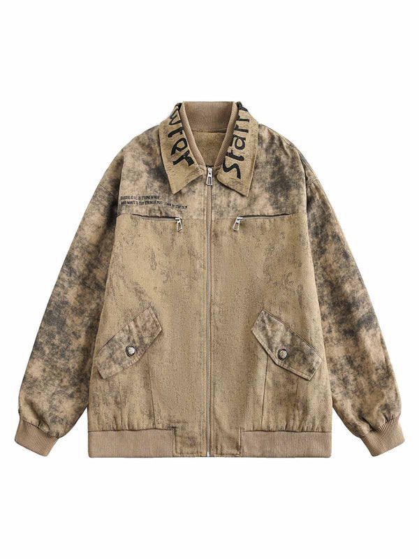 Vintage Wash Utility Bomber Jacket